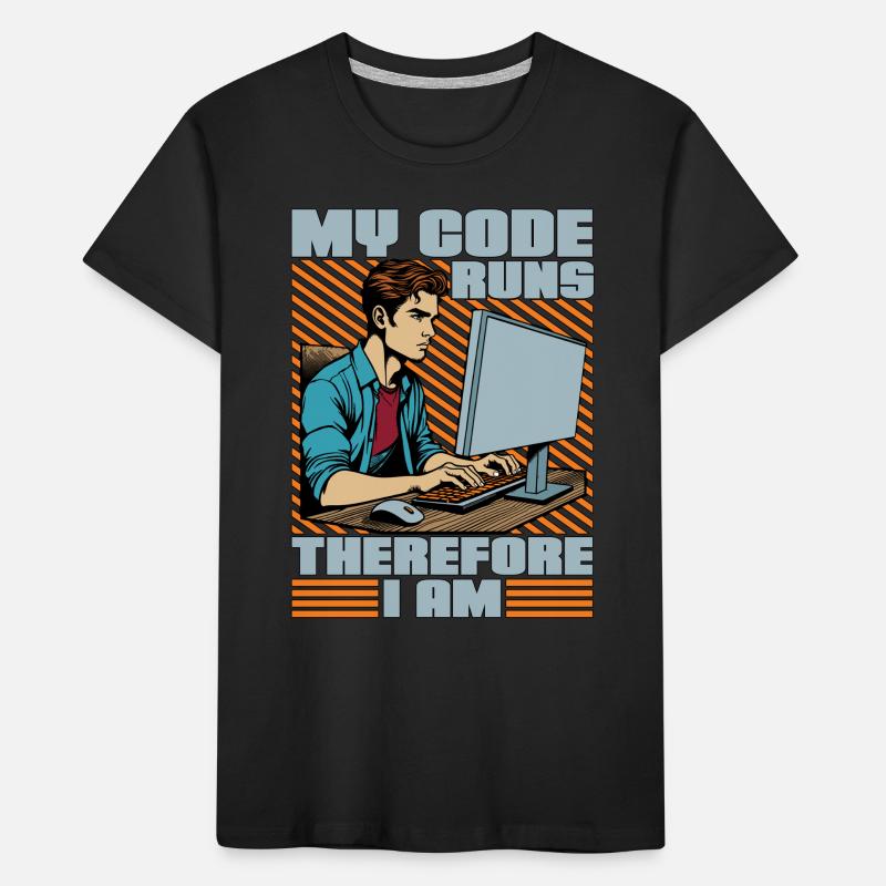 Codeur Mon code s’exécute donc Je suis Développeur Web T-shirt bio Premium Enfant