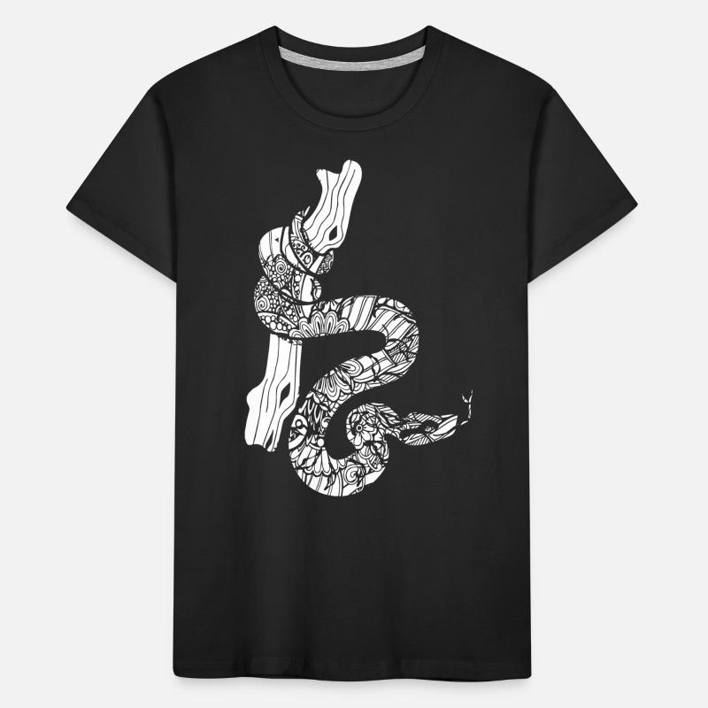 Boa Constrictor Floral Pattern Kids' Premium Organic T-Shirt