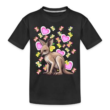Kangourou Kids Australie Zoo Zoo Animaux du zoo - T-shirt bio Premium Enfant - noir - Devant