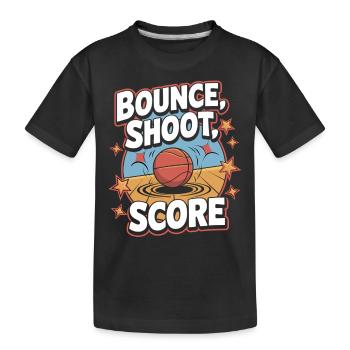 Dribbling, shooting, scoring – basketball fun - Kids' Premium Organic T-Shirt - black - Front