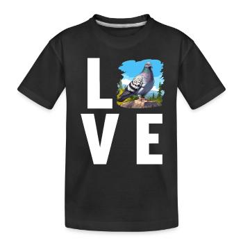 Tauben Taube - Kinder Premium Bio T-Shirt - Schwarz - Vorne