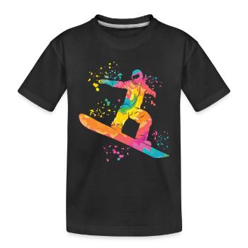 Snowboarder Snowboarding Snowboard - Kinder Premium Bio T-Shirt - Schwarz - Vorne