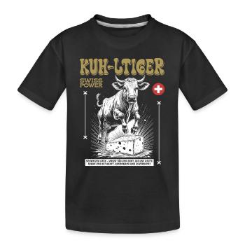 Gourmet Shirt: Alpine Enjoyment & Tradition - Kids' Premium Organic T-Shirt - black - Front