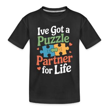 Frères et sœurs autistes - T-shirt bio Premium Enfant - noir - Devant