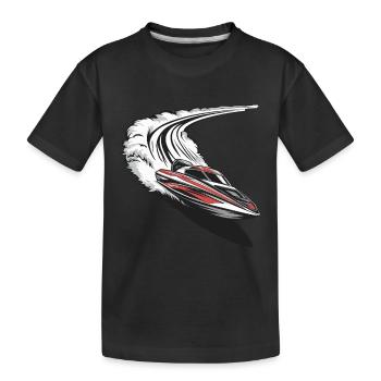 Aventure dynamique en bateau à moteur sur les vagues - T-shirt bio Premium Enfant - noir - Devant