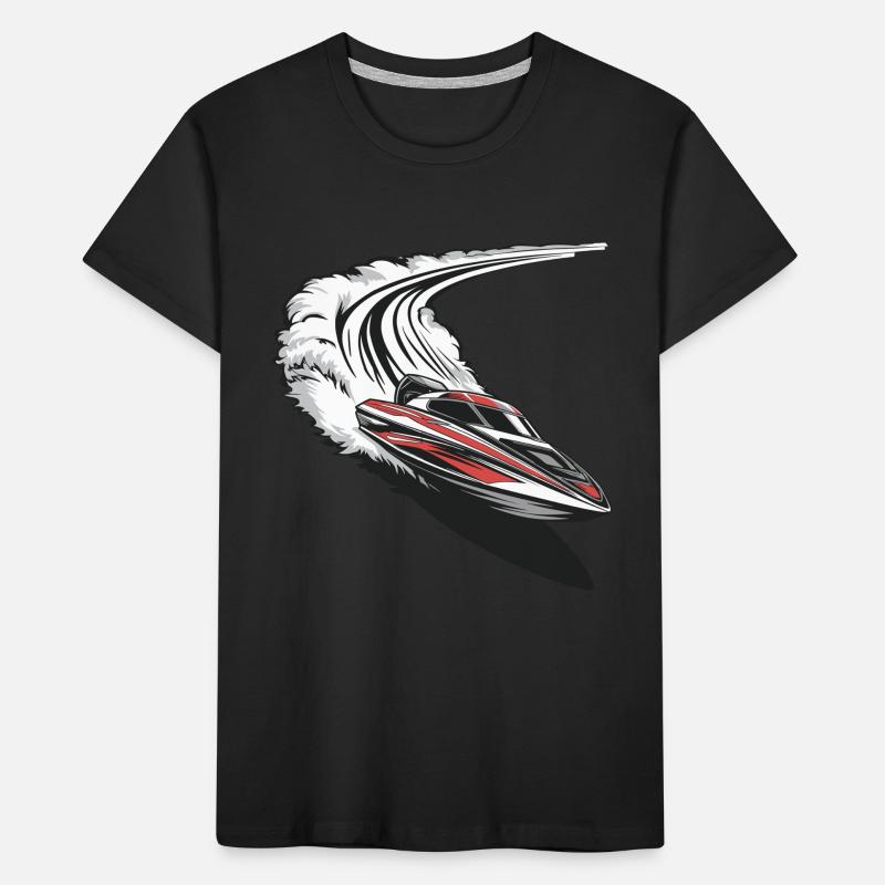 Dynamisches Motorboot Abenteuer auf den Wellen Kinder Premium Bio T-Shirt