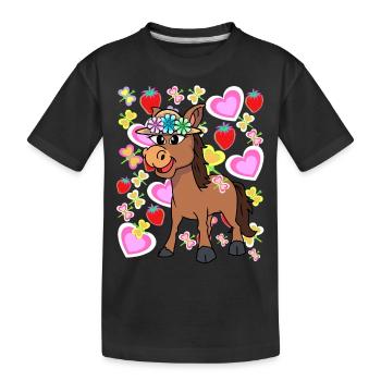 Retro Donkey Kids Child Vintage - Kids' Premium Organic T-Shirt - black - Front