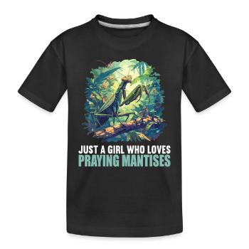Gottesanbeterinnenen Gottesanbeterin - Kinder Premium Bio T-Shirt - Schwarz - Vorne