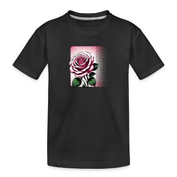 Fleur de rose rayonnante - T-shirt bio Premium Enfant - noir - Devant