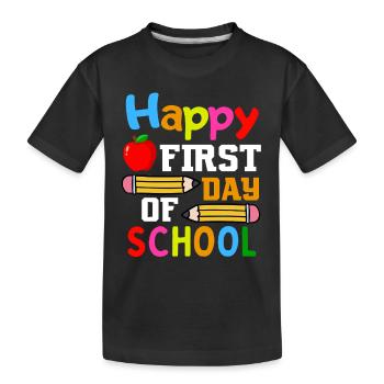 Premier jour d’école Début de l’école - T-shirt bio Premium Enfant - noir - Devant