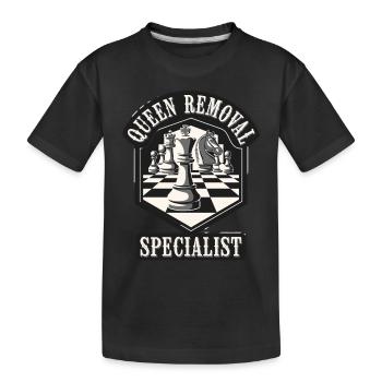 Schachspieler Queen Removal Specialist Strategie - Kinder Premium Bio T-Shirt - Schwarz - Vorne