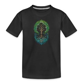 Croissance de l’arbre de vie orné - T-shirt bio Premium Enfant - noir - Devant