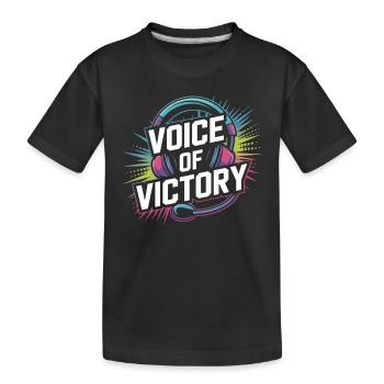 Mädchen In Esports Shoutcaster Gaming -kommentar - Kinder Premium Bio T-Shirt - Schwarz - Vorne