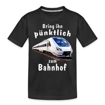 TRAIN Emmenez-le à la gare à l’heure - T-shirt bio Premium Enfant - noir - Devant