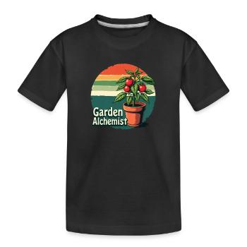Garden Alchemist Retro Tomato - Kids' Premium Organic T-Shirt - black - Front