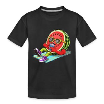 Relaxant pastèques illustration été - T-shirt bio Premium Enfant - noir - Devant