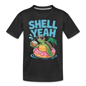 L’été en style – Turtle Time - T-shirt bio Premium Enfant - noir - Devant
