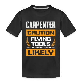 Méfiez-vous des outils volants de charpentier et - T-shirt bio Premium Enfant - noir - Devant