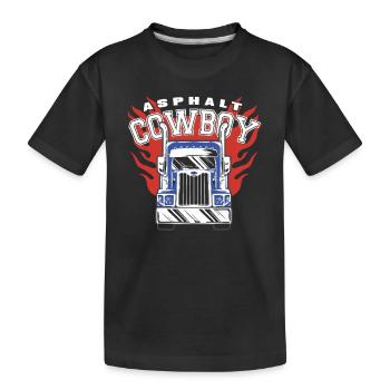 Asphalt Cowboy Lkw-Fahrer Leidenschaft Freiheit - Kinder Premium Bio T-Shirt - Schwarz - Vorne