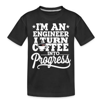 Ingénieur Je transforme le café en ingénierie du progrès - T-shirt bio Premium Enfant - noir - Devant
