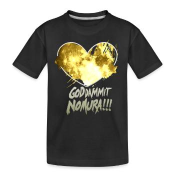 Goddammit Nomura – Goldenes Herz Design - Kinder Premium Bio T-Shirt - Schwarz - Vorne
