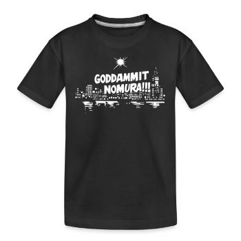 Goddammit Nomura – Skyline Design - Kinder Premium Bio T-Shirt - Schwarz - Vorne