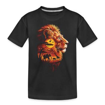 Afrique Faune Lion Roi des Animaux - T-shirt bio Premium Enfant - noir - Devant