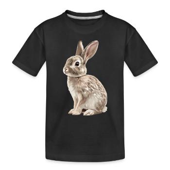 Hasen Hase - Kinder Premium Bio T-Shirt - Schwarz - Vorne
