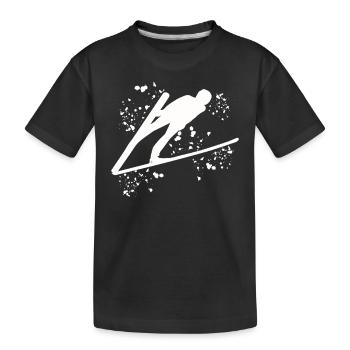 Vol à ski Ski nordique Saut à ski - T-shirt bio Premium Enfant - noir - Devant