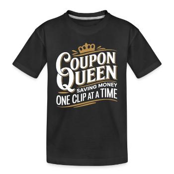 Coupon Queen Économiser de l’argent un clip à la fois - T-shirt bio Premium Enfant - noir - Devant