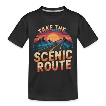 Road trip design for adventurers - Kids' Premium Organic T-Shirt - black - Front