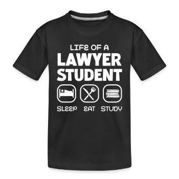La vie d’un étudiant en droit : dormir, manger, étudier - T-shirt bio Premium Enfant - noir - Devant