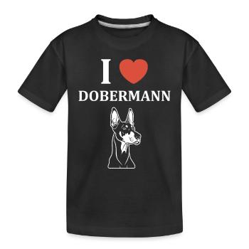 Dobermann - Kinder Premium Bio T-Shirt - Schwarz - Vorne