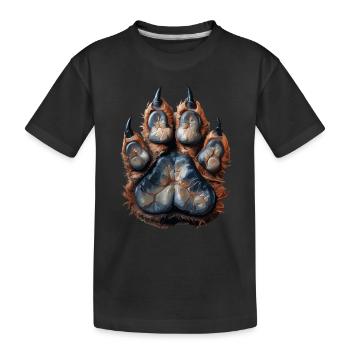 Detailed wolf paw print for - Kids' Premium Organic T-Shirt - black - Front