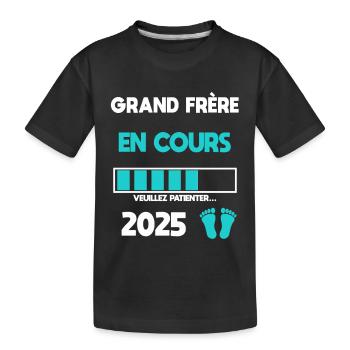 grand frère en cours 2025 annonce grossesse - T-shirt bio Premium Enfant - noir - Devant