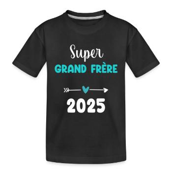 grand frère super 2025 annonce grossesse - T-shirt bio Premium Enfant - noir - Devant