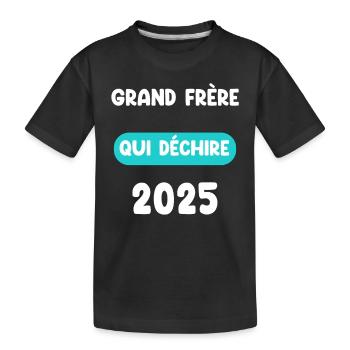 qui déchire 2025 grand frère annonce grossesse - T-shirt bio Premium Enfant - noir - Devant