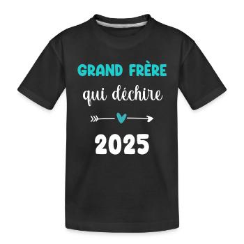 qui déchire grand frère 2025 annonce grossesse - T-shirt bio Premium Enfant - noir - Devant