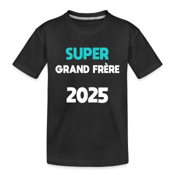 super grand frère 2025 annonce grossesse - T-shirt bio Premium Enfant - noir - Devant