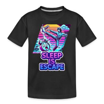 Le sommeil, c’est l’évasion – Le sommeil est la seule issue de secours - T-shirt bio Premium Enfant - noir - Devant