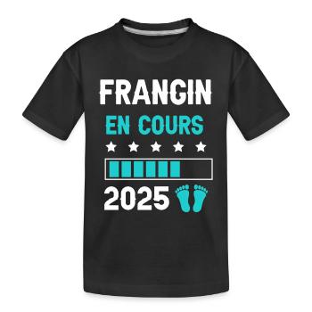 frangin 2025 en cours cadeau annonce grossesse - T-shirt bio Premium Enfant - noir - Devant