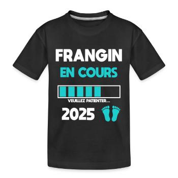 frangin en cours 2025 cadeau annonce grossesse - T-shirt bio Premium Enfant - noir - Devant