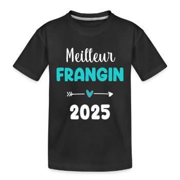 frangin meilleur 2025 cadeau annonce grossesse - T-shirt bio Premium Enfant - noir - Devant