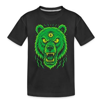 Ours sauvage avec troisième œil style néon - T-shirt bio Premium Enfant - noir - Devant