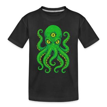 Tentacule Pieuvre avec Néon Troisième Oeil - T-shirt bio Premium Enfant - noir - Devant