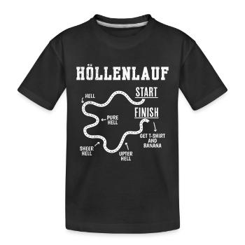 Läufer HÖLLENLAUF Laufen Lustiges - Kinder Premium Bio T-Shirt - Schwarz - Vorne