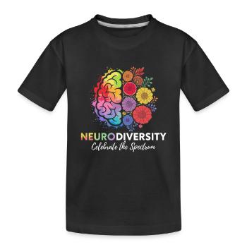 La neurodiversité célèbre le design floral du spectre - T-shirt bio Premium Enfant - noir - Devant