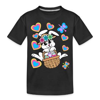 Lapin de Pâques Oeufs de lapin de Pâques Oeufs de Pâques - T-shirt bio Premium Enfant - noir - Devant
