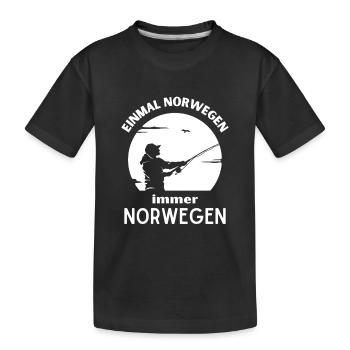 Einmal Norwegen, immer Norwegen - Kinder Premium Bio T-Shirt - Schwarz - Vorne