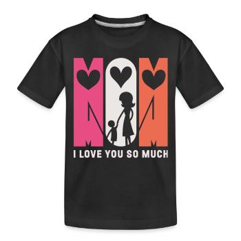 Maman, je t’aime - Cœur pour maman - T-shirt bio Premium Enfant - noir - Devant